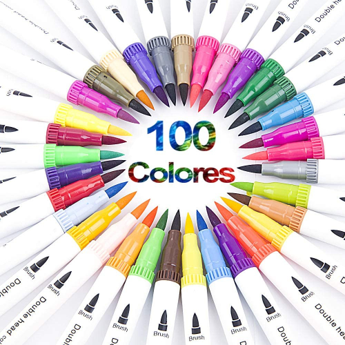 Plumones Punta Pincel 100 Colores, EASYTAO Marcadores de Doble