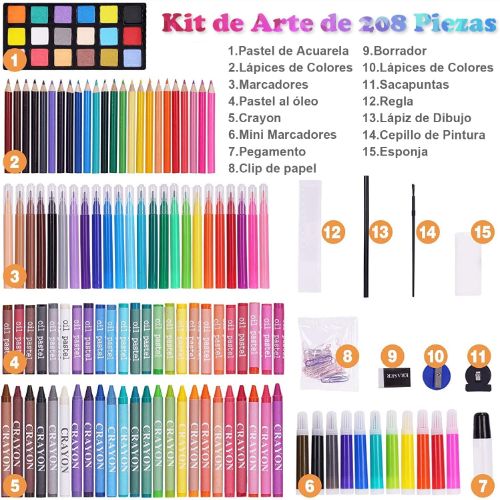 Set de Arte Profesional, E T EASYTAO Kit de Dibujo Colores Profesionales,  Incluida la Lapices de Color, Marcadores, Con Caja de Aluminio, Ideal  Regalo