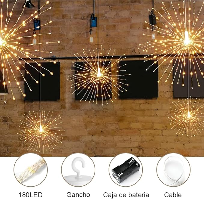 leyfeng Cadena de luces LED Alambre de cobre con pilas Luces de hadas  estrelladas Luces con pilas pa leyfeng