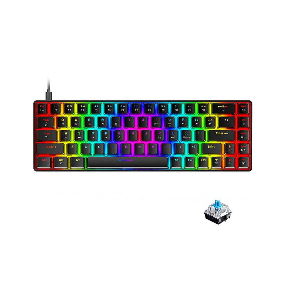 Teclado Gamer Inalámbrico Bluetooth Antighosting Con Luz Rgb Color